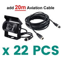 무선 후방 네비 카메라 모니터 자동차카메라 트럭후방카메라 트럭 백업 카메라 중장비 18 led ir 야간 투시경 방수 차량 후면보기 카메라 트럭트레일러픽업rv, p629-20mx22