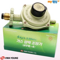 화영상사 LPG 가스 레귤레이터 압력조정기 HYR-4 저압 조절기 4Kg (가정용), 1개