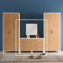 잘로 1200 와이드 화장대 세트, 색상:화이트