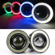 12V 범용 COB LED DRL 운전 조명 화이트 블루 핑크 옐로우 그린 레드 엔젤 아이즈 안개 램프 2.5 인치 3.0 인치 64mm 76mm 89mm 2 개입|Car, 1개, 3inch, 1 set Bracket
