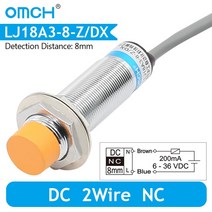 OMCH M18 유도 근접 센서 스위치 감지 PNP NPN NO/NC DC 6V-36V 범위 5mm 8mm, 07 DC 2 Wire NC