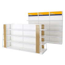 상품 진열대 약국 수납 매대 간식 세탁실 슈퍼 마켓, 상세이페이지 참고, 단면) 철제 타공 선반 900x350x1950