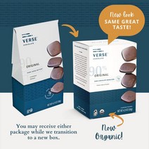 미국직구 Verse 다크 초콜릿 사각형 개별 포장 저설탕 비건 글루텐 프리 케토 자연유래 & 공정무역 코코아 90% 카카오 4.23온스 박스(오리지널 1박스), 상세참조, 수량