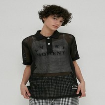 헤지스 블랙 단색 반팔카라티셔츠 HSTS2BH54BK