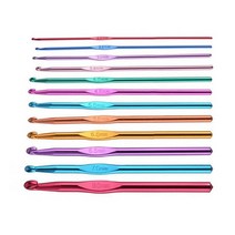 SOCEAN 가벼운 손뜨개 모사 레이스 코바늘 12P 알미늄 니들 니트 짜기 목도리 만들기 CROCHET HOOK 크로쉐 테이블 러너 식탁보 도구