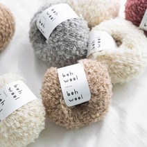 야나 보울보울(bohwool bohwool) 50g 몽글몽글한 링구사 곱슬인형머리 뜨개실 보울보울실 털실 뽀글이실, 801 아이보리