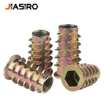 너트 목재 인서트 플랜지 육각 드라이브 헤드 가구 너트용 아연 합금 스레드 M4 M5 M6 M8 M10 로트당 10 개, [10] M6x25mm-10pcs