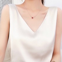 민소매 블라우스 나시 실크 브이넥 슬리브리스