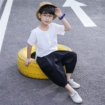 Flath 아동복 소년 여름 정장 2022 새로운 도착 중간 큰 어린이 소년 패션 잘 생긴 얇은 여름 유행 한국 스타일 유행