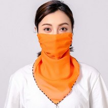 시원한 인쇄 실크 자외선 차단 마스크 차양 및 자외선 차단 마스크 통기성 여름 마스크 여성 소녀용 오염 방지 마스크, F