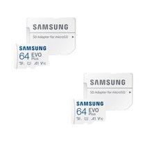 삼성전자 EVO PLUS MICRO 마이크로SD 메모리카드 MB-MC64KA 64GB +64GB(2P), 64GB+64GB / 2P