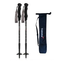 트렉스타 4단 등산스틱 바론 초경량 2개 1세트+케이스, 블랙