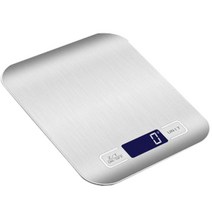 고정밀 스테인레스 스틸 주방 LCD 베이킹 전자 저울, 화이트 5kg