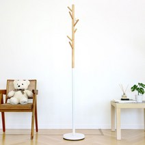 하프 우드 앤 메탈 버드 스탠드 행거, 화이트