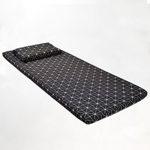 매직베드 3단 접이식 매트리스 전용 통시트 커버, 블랙체크