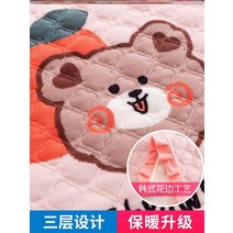 스프레드 2.0단품 유럽식 타입학생 한면 트 겸용 미끄럼방지 스웨이드 침대걸치는타올 온돌방매트 밀크 융털침대커버, C07-230x250cm레이스 타입-3피스