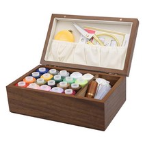 반짓고리함 휴대용 바늘 실 원목 보관함 바느질통 단추 엔틱 상자 골무 수예용품