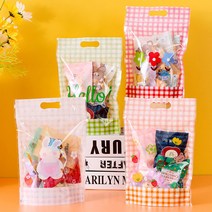 귀여운 캐릭터 답례품 지퍼백 손잡이 비닐봉투 50P, B.체크50장, B.체크50장