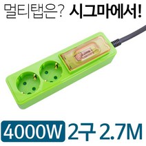 동양전자 고용량 2구 멀티탭 DYM-HB2, 270cm, 1개