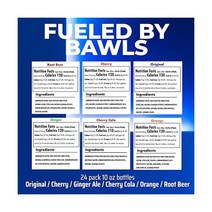 BAWLS 과라나 버라이어티 팩 음료 탄산음료 에너지용 고에너지 카페인 10oz 24팩 유리병