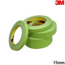 3M 마스킹테이프 종이 내열 페인트작업 연두색 폭15mm, II옵션없음II