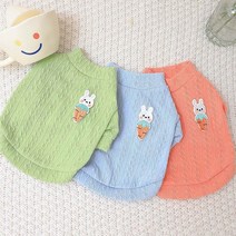 펫라이엇 강아지옷 봄 여름 티셔츠 토끼 패치 티셔츠, SS1-30_오렌지