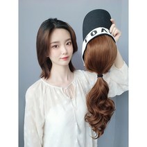 가발 모자 여성 모음 남자 일체형 항암 엄마 머리 썬캡, 화이트 다크브라운