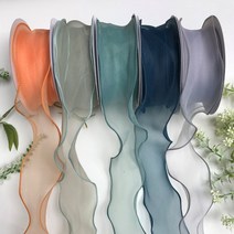 오간디 리본 인타리본 선물 포장 공예 재료 리본끈, 1-10.가지색, 1.실크블룸 오간디