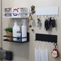 2가지 색상 신형 현관문 마스크 소독제 보관 주방 냉장고 수납 무타공 자석 선반 진열대, 자석선반 화이트+자석선반 화이트, 1개