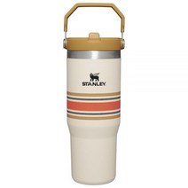 스탠리 Stanley 아이스플로 스테인리스 스틸 빨대 텀블러 차콜, 30oz, Cream Mesh