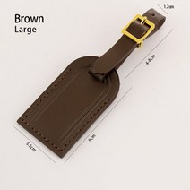 [케이로] 291813 TINBERON Vachetta 가죽 수하물 태그 여행 액세서리 남녀공용 가방 핸드백 럭셔리 장식 라벨, Brown Large