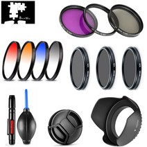 Uv cpl fld 스타 nd2 nd4 nd8 점진적 컬러 필터 렌즈 후드 캡 소니 dsc hx400v hx350 hx300 h400 디지털 카메라 청소 펜|Camera Fil, 1개, STAR 4 Filter, 단일