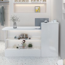 남쪽나무 카운터 데스크 계산대 미용실 헬스장 프론트 테이블, 좌측형, 길이 150cm 폭 50cm 높이 100cm, A01