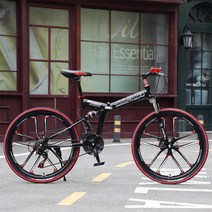 shike 산악자전거 MTB 90%완조립 장거리 여행 성인남녀공용 27.5인치 26인치 자전거, 27단26인치, 스포크휠-블랙