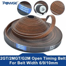 POWGE GT2 2MGT 2M 2GT RF 개방형 동기 타이밍 벨트 폭 6910mm 고무 저 먼지 진동 2GT62GT92GT10 3D 프린터, 10mm, 9Meters