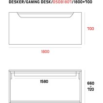 카이젠스 데스커 ﻿DSDB1807 게이밍 책상(COMPUTER DESK) 1800*700 맞춤제작 가죽매트 DSK(C)-26, 클래식블랙