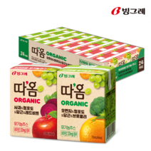 빙그레 따옴 유기농 주스 120ml 오렌지브로콜리 + 사과레드비트 혼합 24팩, 오가닉 사과비트 12팩 + 오렌지브로콜리 12팩