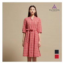 [백화점매장 정품출고] 올리비아로렌 원피스 깅엄 체크 끈 원피스VVCOAWM4251