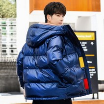 남자패딩 남성옷 광택 후드코트 웰론 오버사이즈