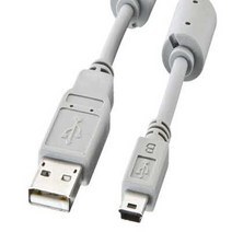 (K)고급형 USB2.0 Mini 5핀 케이블 1.8M /2중 차폐 쉴드/ 트위스트 페어/ EMI 필터/ 금도금 핀, 단일 모델명/품번