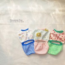 그루밍독 데일리룩 개구쟁이 허리절개 올인원 강아지옷 S-XL 3 colors, 모자, 체리