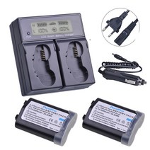 니콘배터리 3200mah en-el4 en el4 el4a en-el4a 배터리 및 충전기 니콘 d3s d3 d2z d2h d2hs d2x d2xs d3x f6 호환, eu 충전기 2배터리