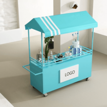 마차매대 이동식 플리마켓 진열대 접이식 판매대 야시장, 플러스핸들140x60x190블루