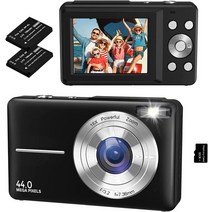 디지털 카메라 충전식 16x 줌 컴팩트 fhd 1080p 초보자 사진용 44mp, 32g 카드로