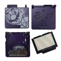만화 한정판 전체 하우징 쉘 교체 닌텐도 게임 보이 어드밴스 SP GBA 콘솔 커버 케이스, [04] purple mario, 1개