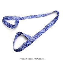 홈짐 매트 요가 운동 조절 가능한 슬링 캐리어 어깨 끈 캐리 벨트 스트레치 피트니스 장비 탄성, Blue flower