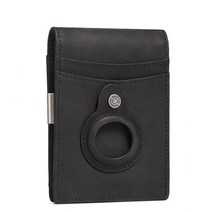 airtag 지갑 rfid apple airtag 케이스가있는 고급 정품 가죽 지갑, aw17-블랙