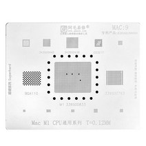 Amaoe MAC:9 BGA 리볼링 스텐실 맥 노트북 343S00440 GBA110/M1/339S00883/339S00763/CPU 틴 심기 네트 스, 01 MAC 9