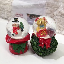[이라운드몰]니토리 해피 홀리데이 스노우 돔 S 2종택1 (눈사람 곰 2종류), 곰S