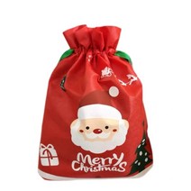 UNBAISER 크리스마스 빨간 부직포 산타 선물주머니 포장봉투 어린이집 단체포장지 26x36cm NJ11, 100개